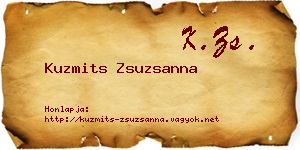 Kuzmits Zsuzsanna névjegykártya