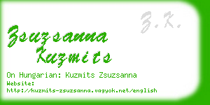 zsuzsanna kuzmits business card